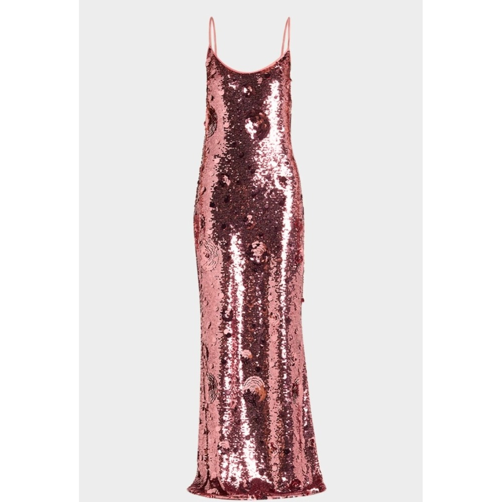 The New Arrivals Isis Sequin Gown 40 PinK Fleur de Fleurs Maxi Dress $1280